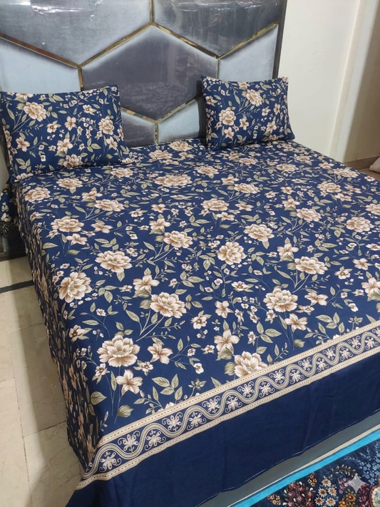 PREMIUM 3D PRINT COTTON SATAN BEDSHEET DUBEL BED