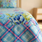 3D Printed Cotton Satin Double Bed Bedsheet