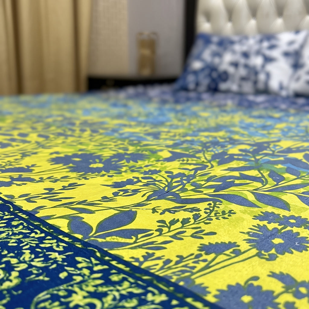 3D Printed Cotton Satin Double Bed Bedsheet