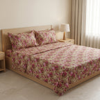 3D Printed Cotton Satin Double Bed Bedsheet