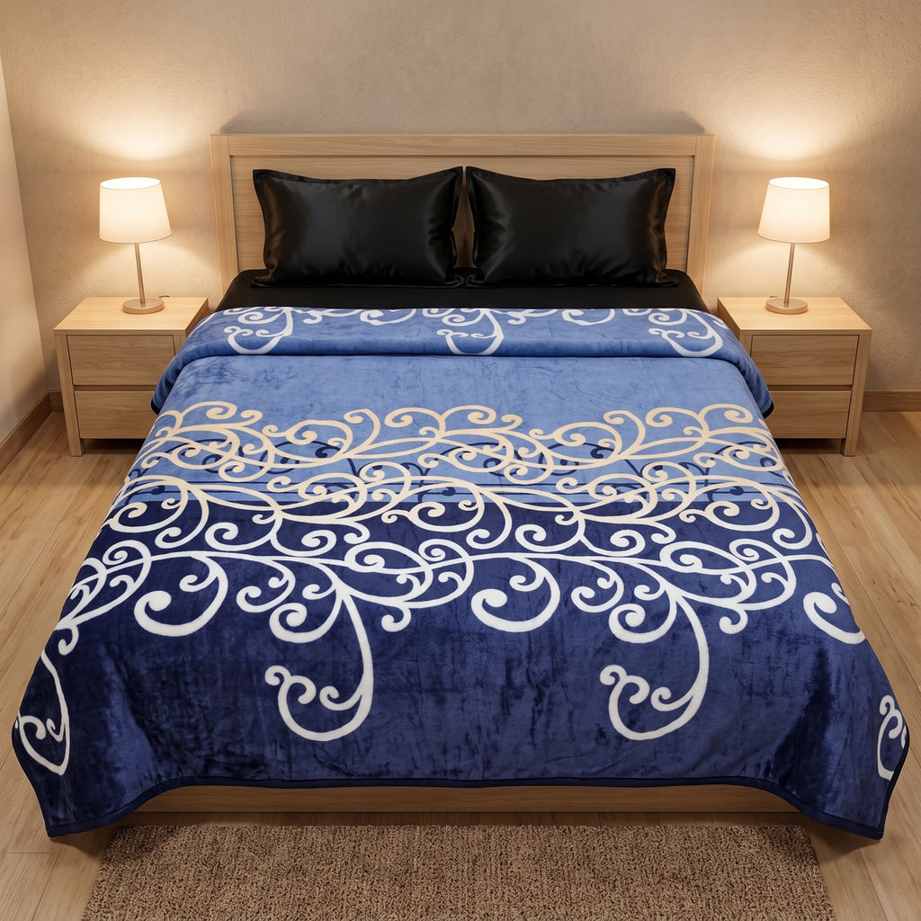 Fleece AC Blanket - Double Bed - Ultra Soft Embossed Quilted Design