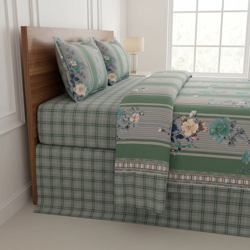 3D Printed Cotton Satin Double Bed Bedsheet