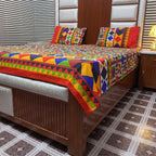 3D Printed Cotton Satin Double Bed Bedsheet