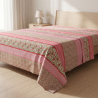 3D Printed Cotton Satin Double Bed Bedsheet