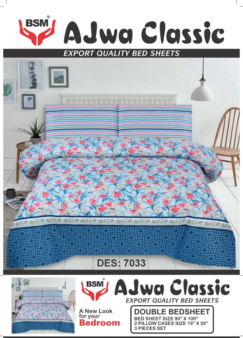 👇  🛏️ Ajwa Classic Bedsheet – Export Quality Cotton ✨