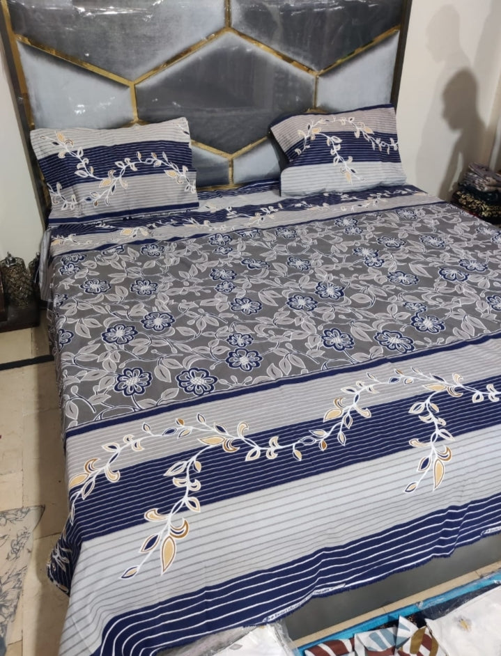 PREMIUM 3D PRINT COTTON SATAN BEDSHEET DUBEL BED