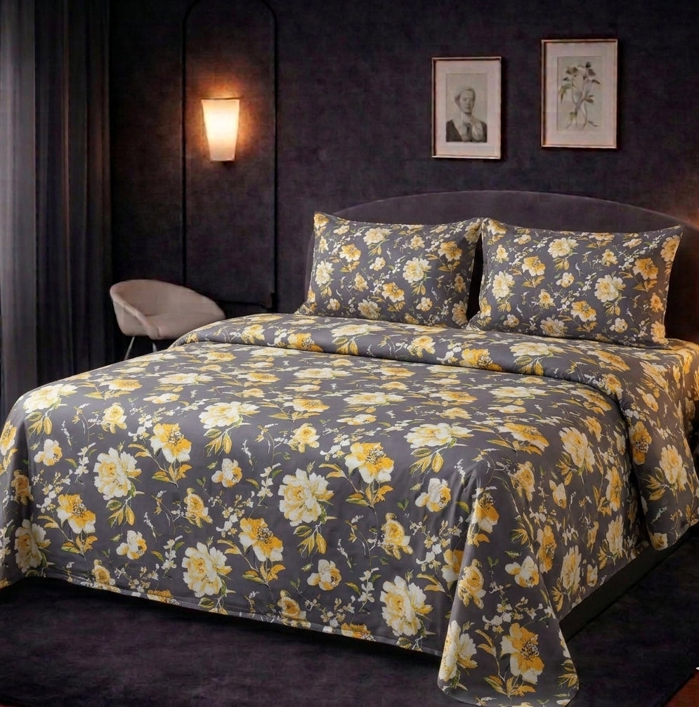 PREMIUM 3D PRINT COTTON SATAN BEDSHEET DUBEL BED
