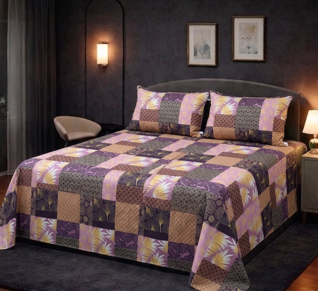 PREMIUM 3D PRINT COTTON SATAN BEDSHEET DUBEL BED