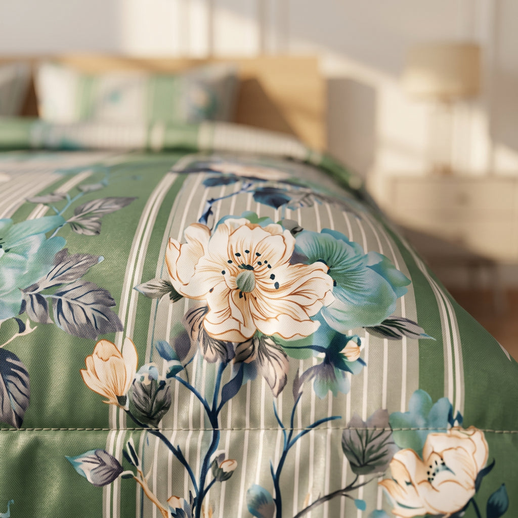 3D Printed Cotton Satin Double Bed Bedsheet