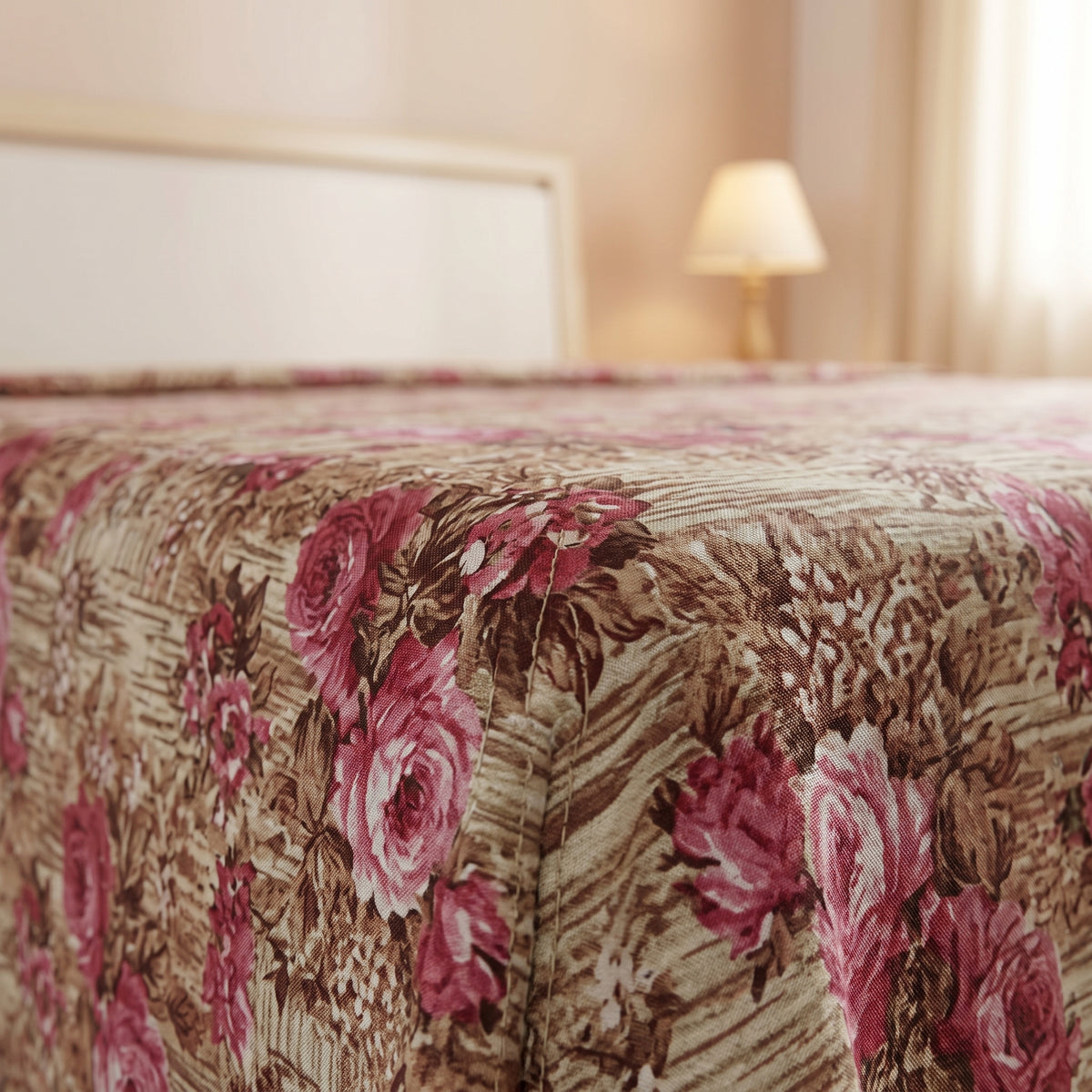 3D Printed Cotton Satin Double Bed Bedsheet