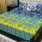 3D Printed Cotton Satin Double Bed Bedsheet