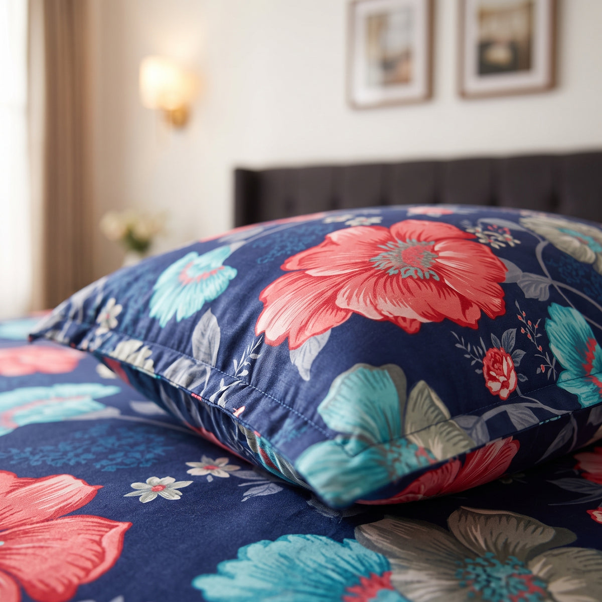 3D Printed Cotton Satin Double Bed Bedsheet