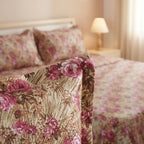 3D Printed Cotton Satin Double Bed Bedsheet