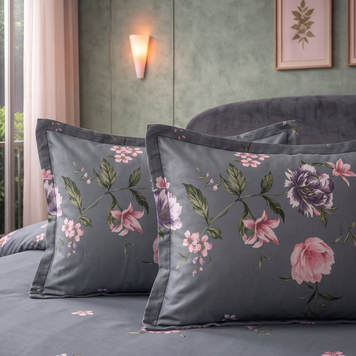 3D Printed Cotton Satin Double Bed Bedsheet