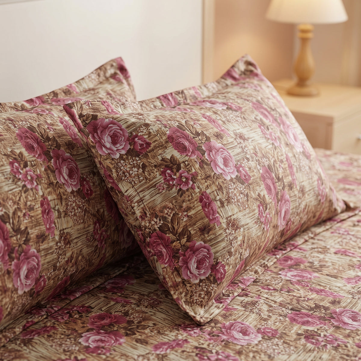 3D Printed Cotton Satin Double Bed Bedsheet