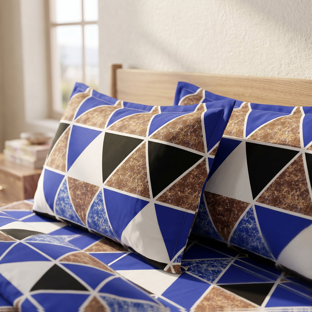 3D Printed Cotton Satin Double Bed Bedsheet