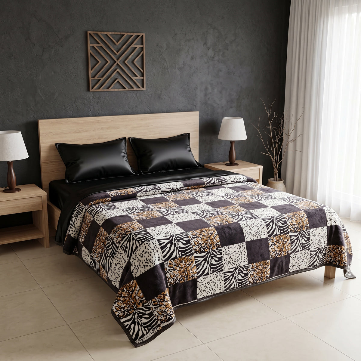 Fleece AC Blanket - Double Bed - Ultra Soft Embossed Quilted Design