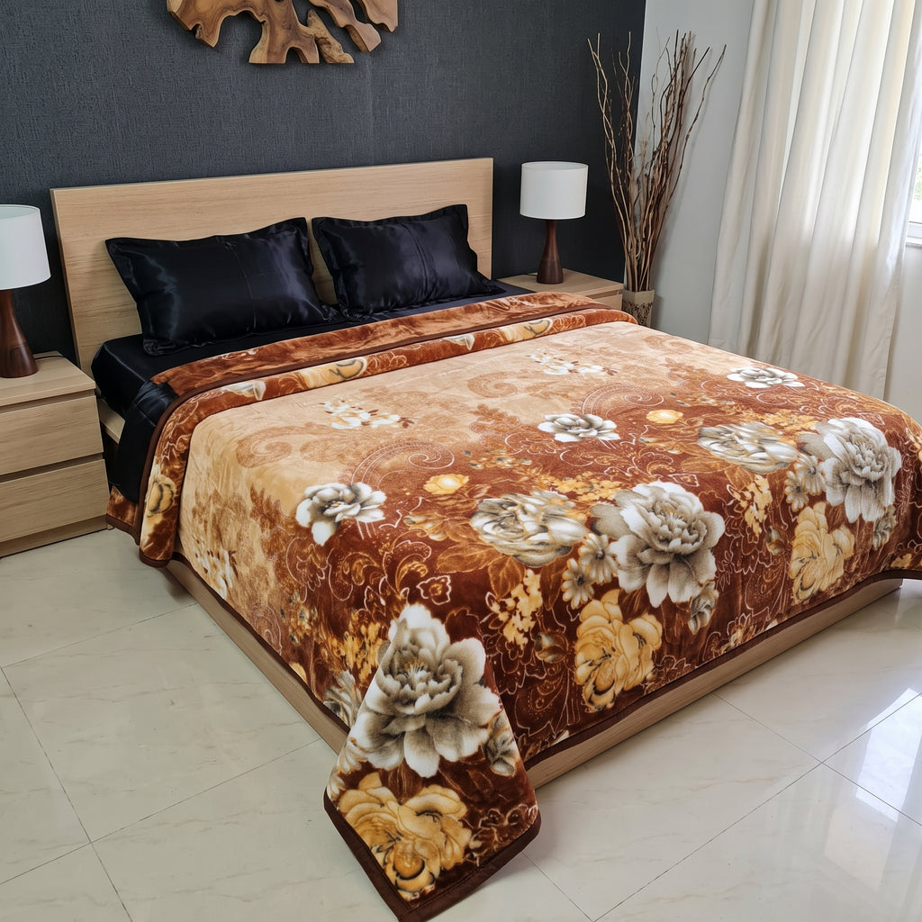 Fleece AC Blanket - Double Bed - Ultra Soft Embossed Quilted Design