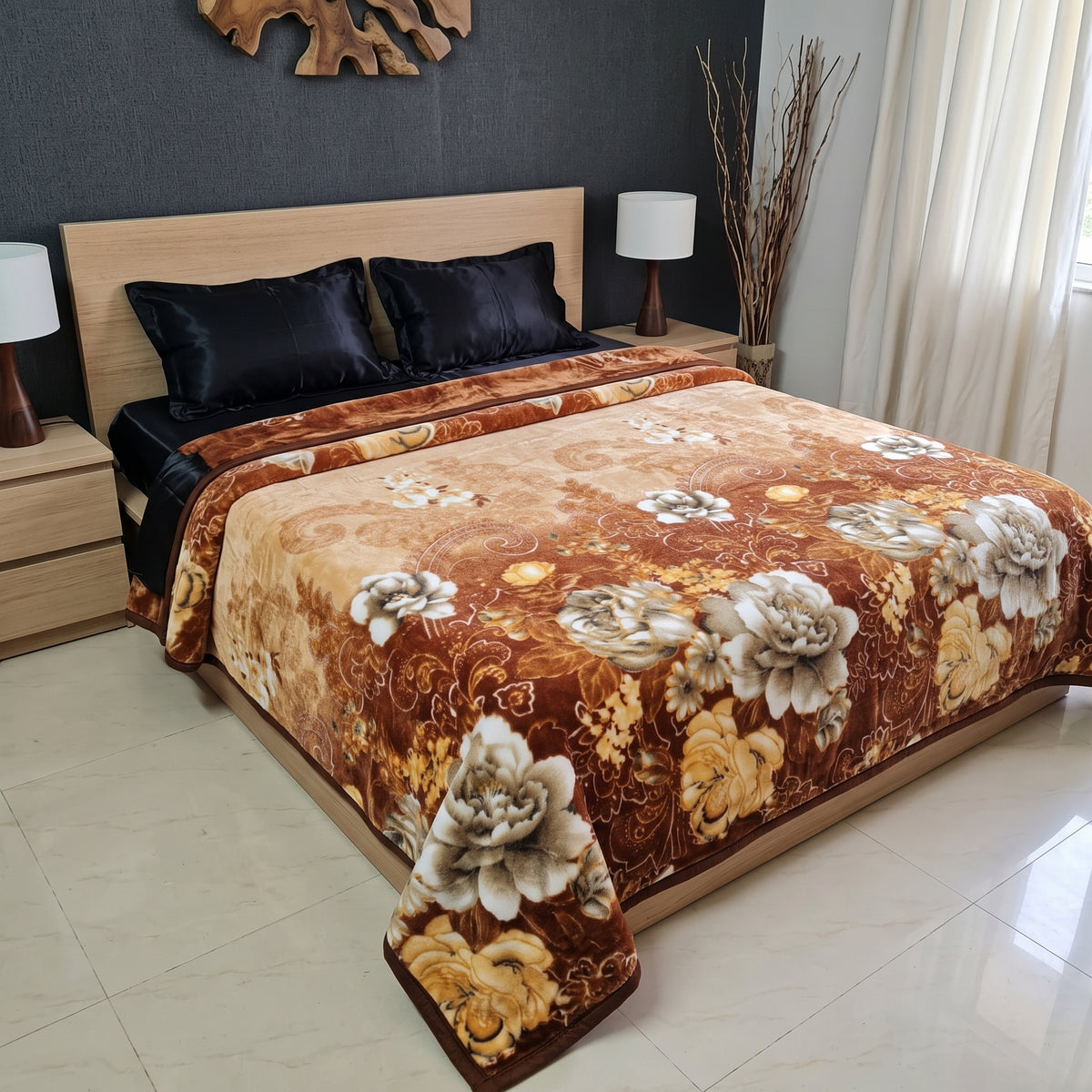 Fleece AC Blanket - Double Bed - Ultra Soft Embossed Quilted Design