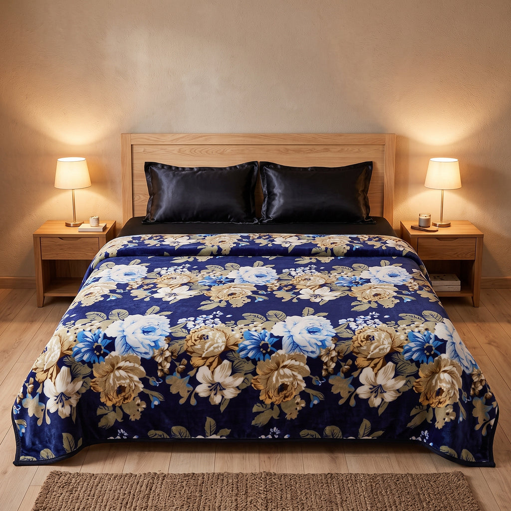 Fleece AC Blanket - Double Bed - Ultra Soft Embossed Quilted Design