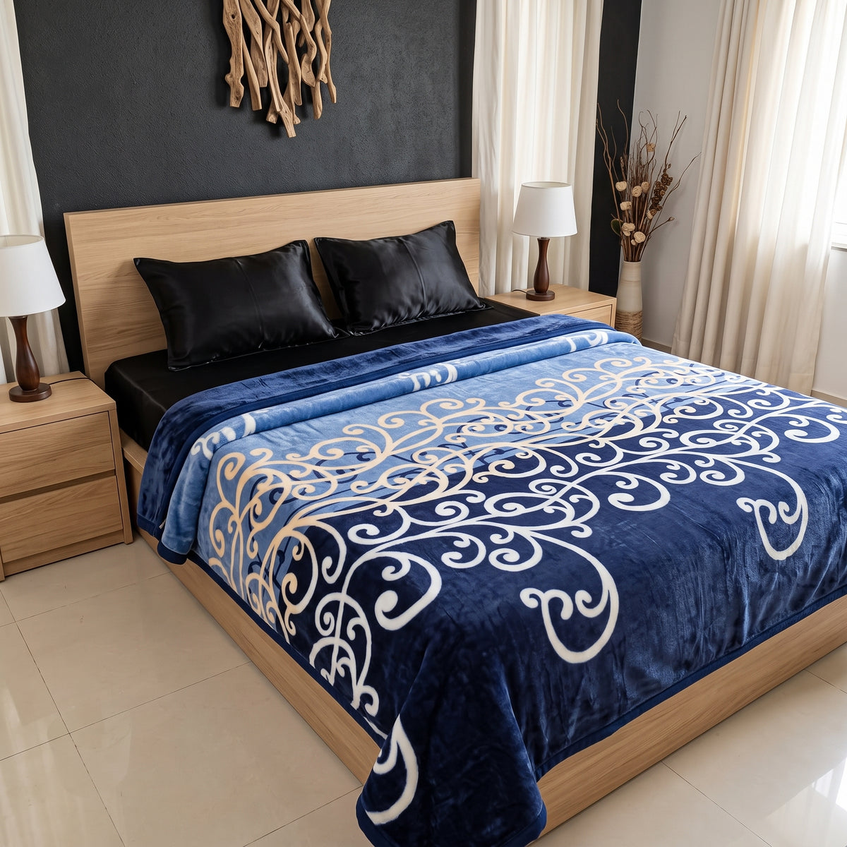 Fleece AC Blanket - Double Bed - Ultra Soft Embossed Quilted Design
