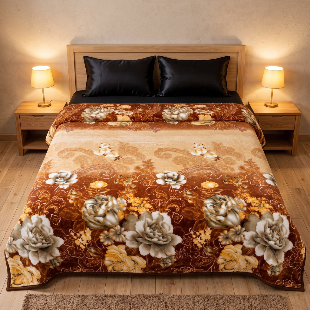 Fleece AC Blanket - Double Bed - Ultra Soft Embossed Quilted Design