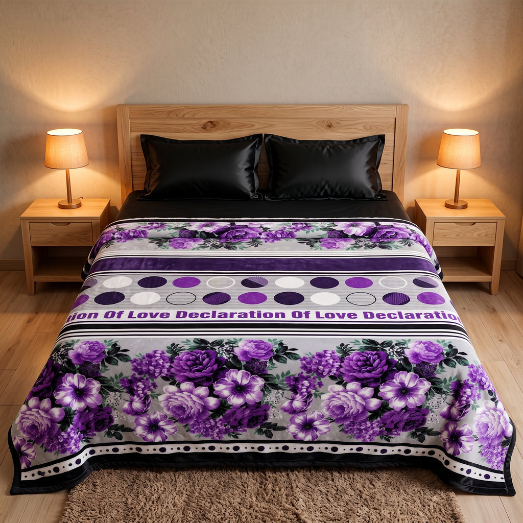 Fleece AC Blanket - Double Bed - Ultra Soft Embossed Quilted Design