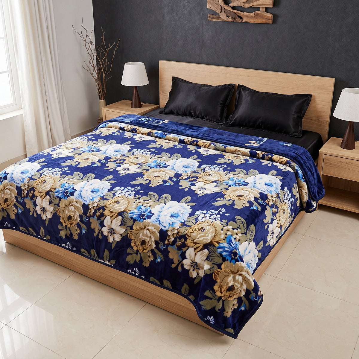 Fleece AC Blanket - Double Bed - Ultra Soft Embossed Quilted Design