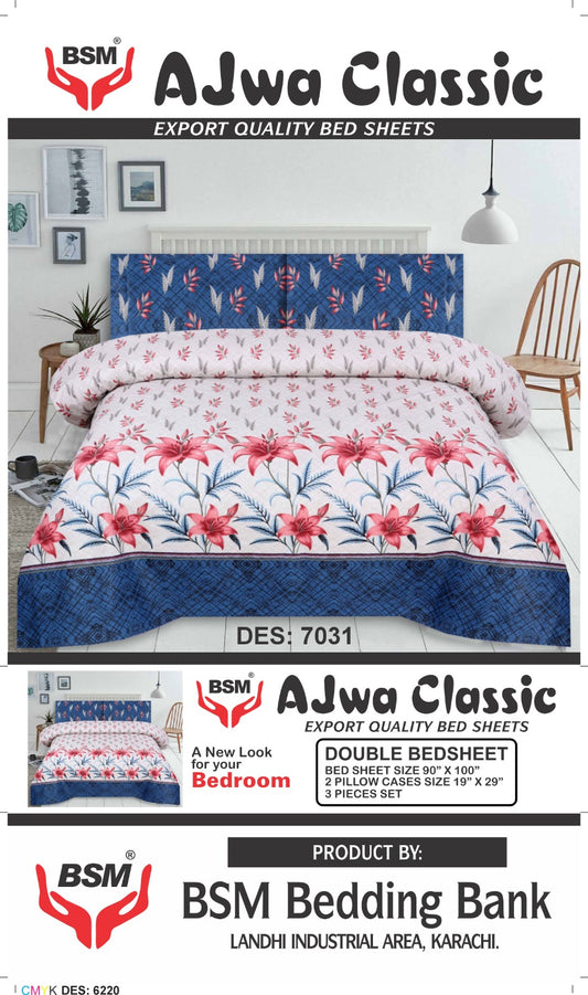 👇  🛏️ Ajwa Classic Bedsheet – Export Quality Cotton ✨