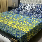 3D Printed Cotton Satin Double Bed Bedsheet