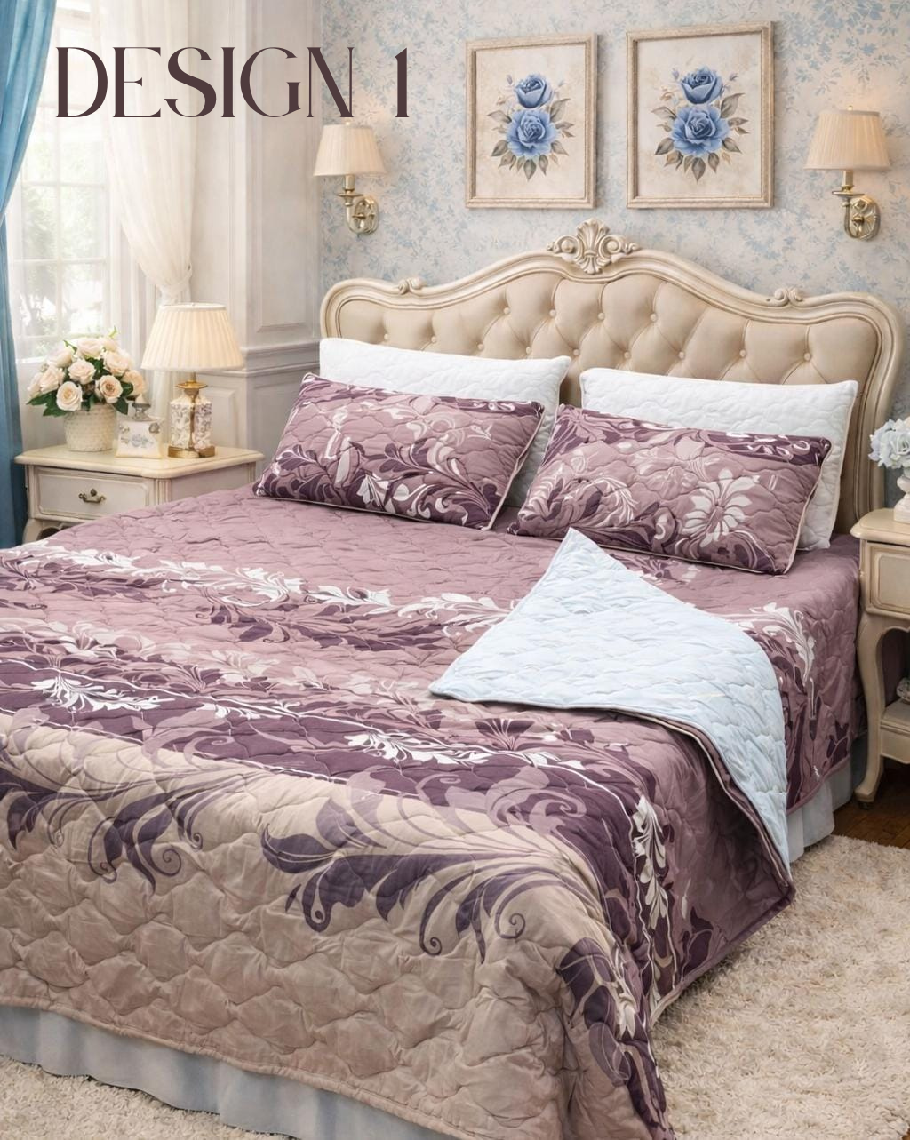 Luxury 6-Piece Cotton Quilt Bedsheet Set – Classic Comfort & Timeless Elegance 🛏️✨