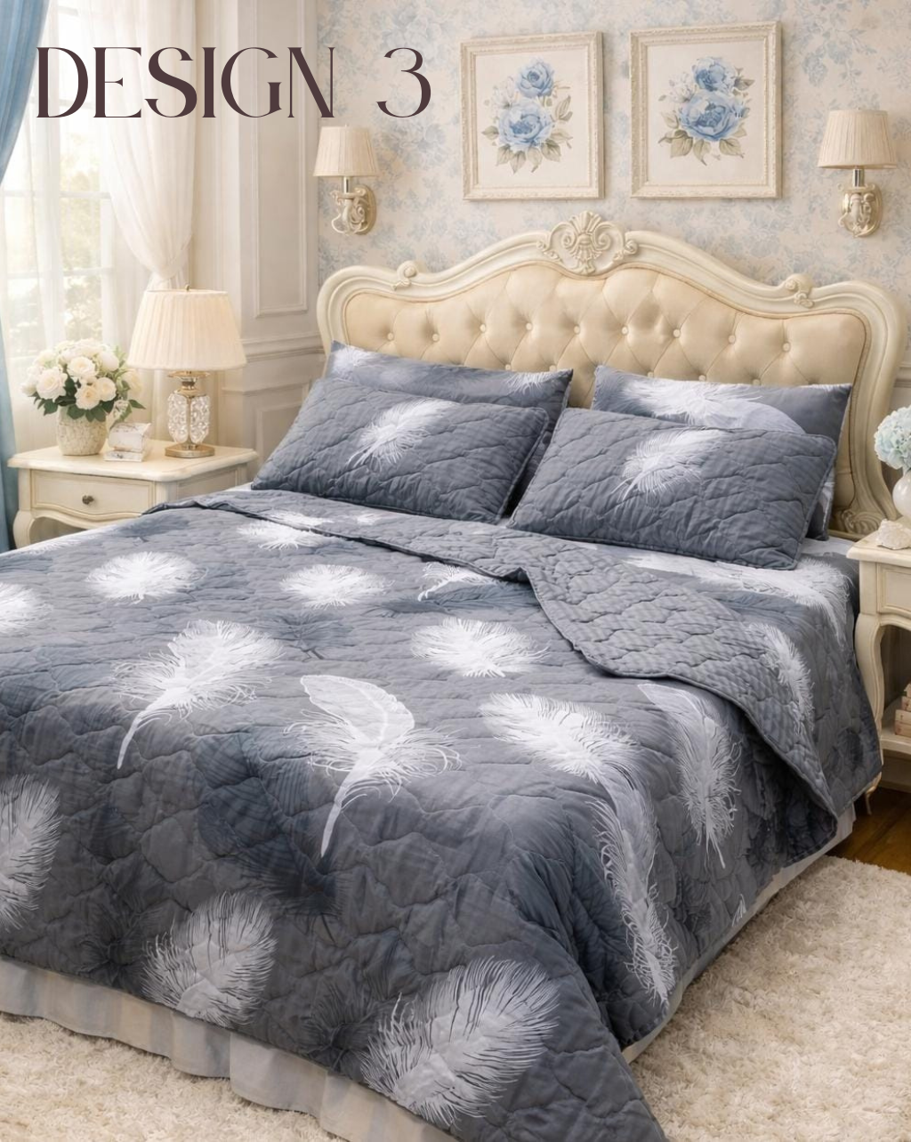 Luxury 6-Piece Cotton Quilt Bedsheet Set – Classic Comfort & Timeless Elegance 🛏️✨