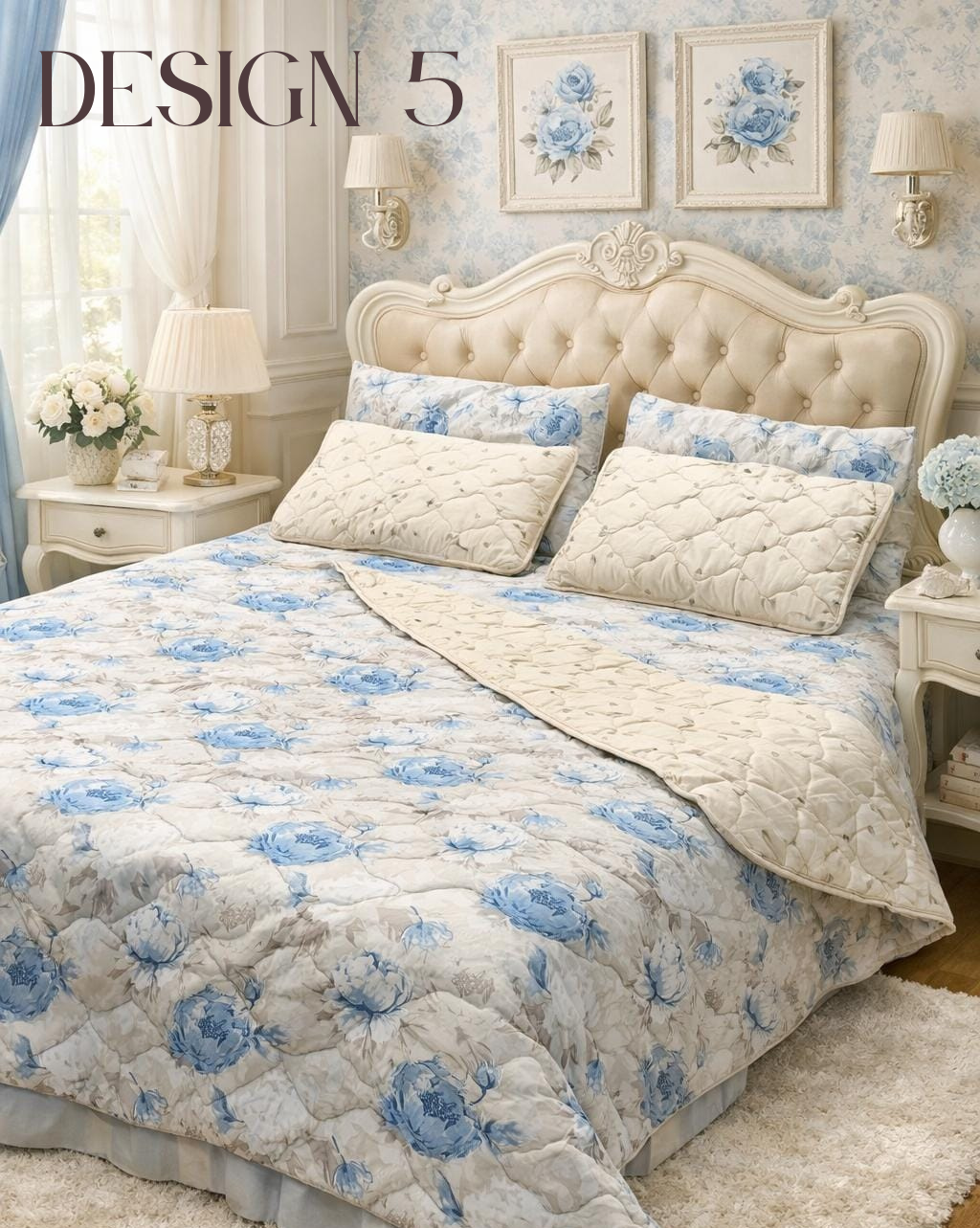 Luxury 6-Piece Cotton Quilt Bedsheet Set – Classic Comfort & Timeless Elegance 🛏️✨